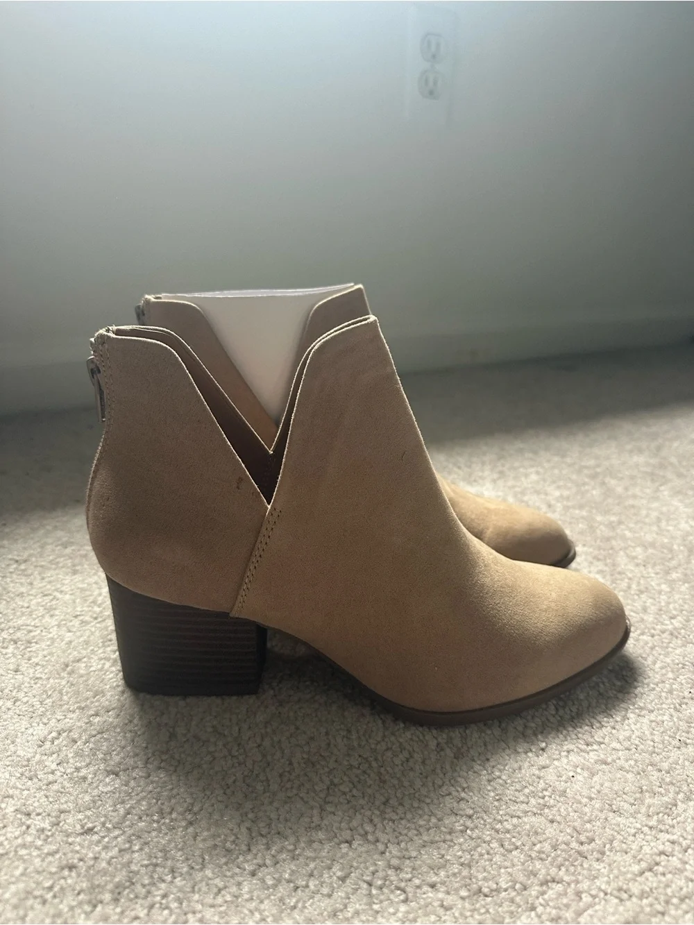 SO Taupe Cutout Ankle Booties